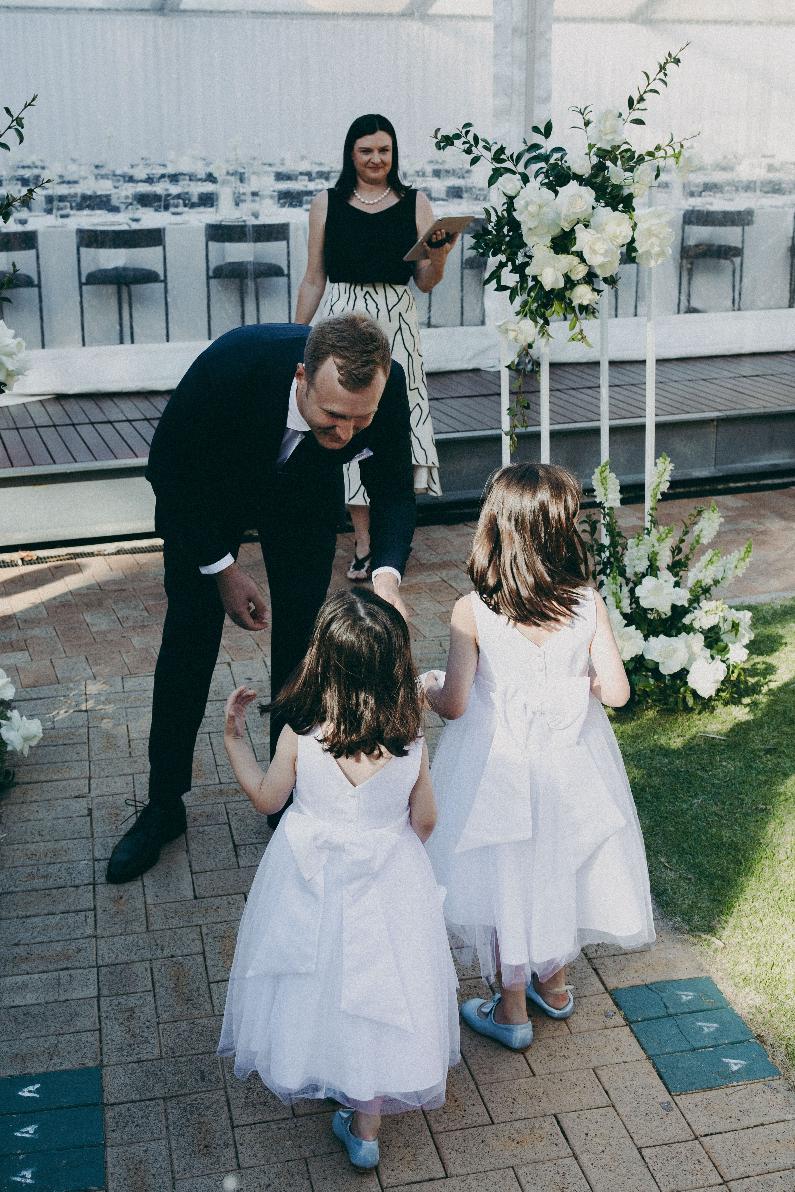 Alice with the happy couple after the ceremony