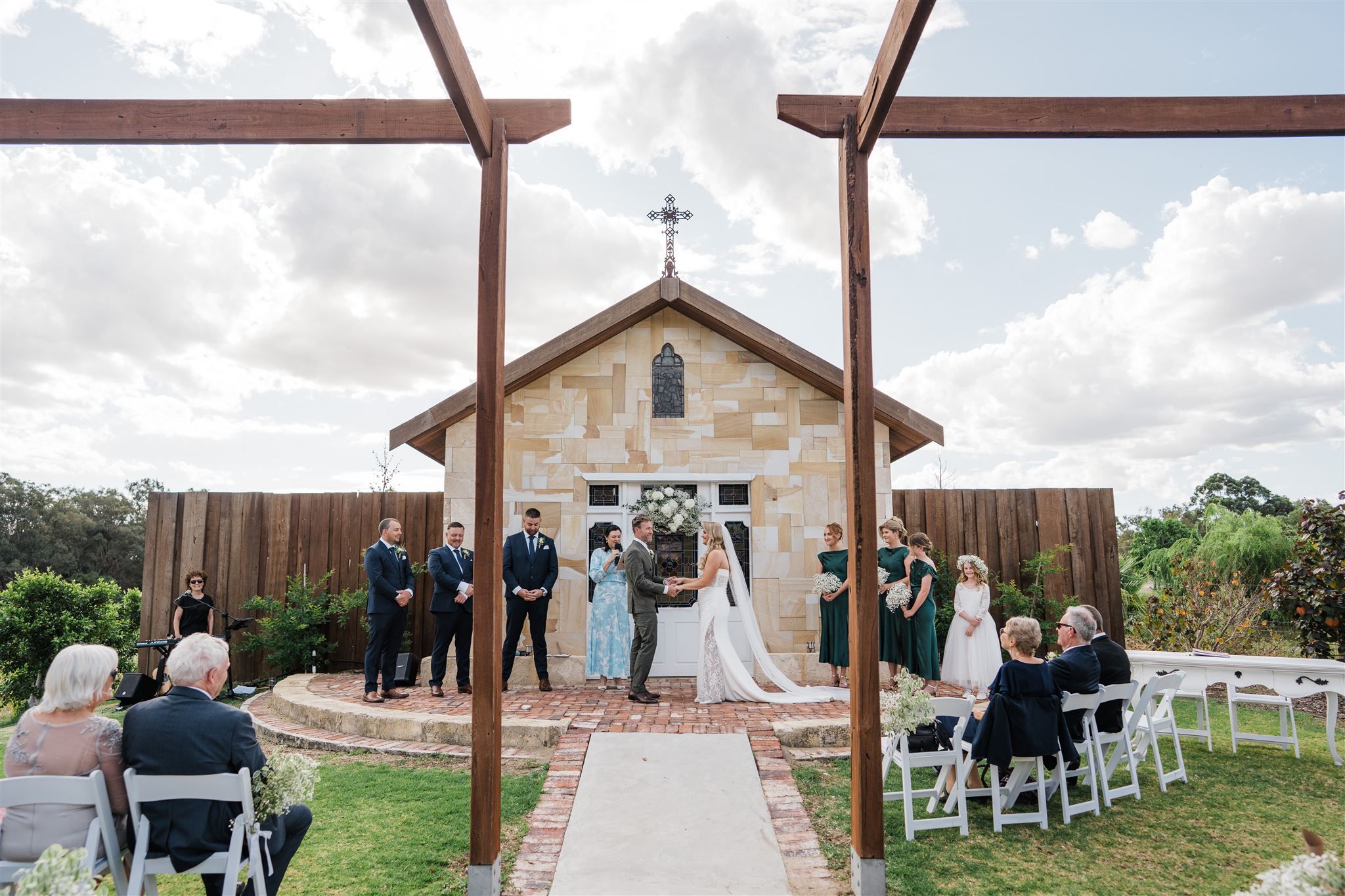 Groom seeing his bride for the first time